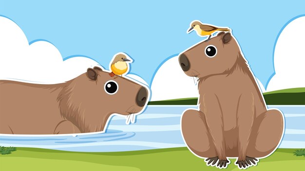 Thumbnail design with capybara