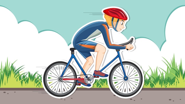 Free vector thumbnail design with cyclist riding a bicycle