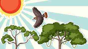 Free vector thumbnail design with hawk flying