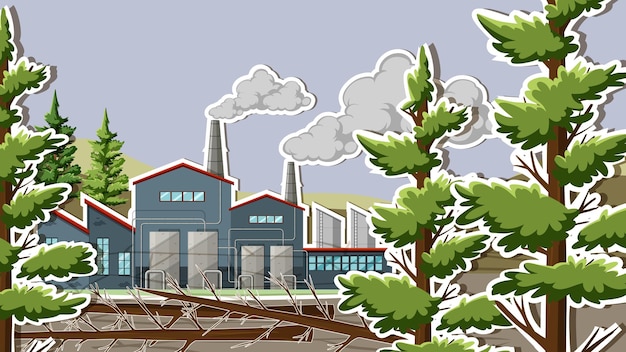 Free vector thumbnail design with industrial factory