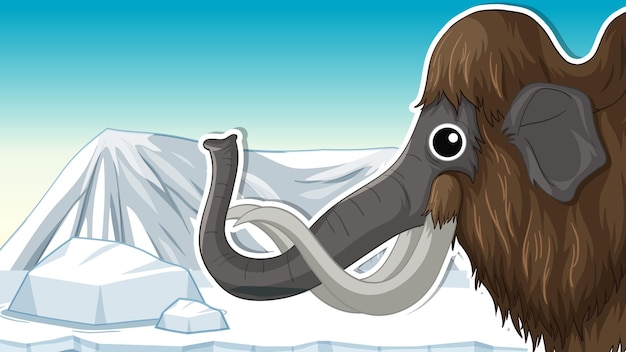 Thumbnail design with mammoth animal