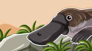 Free vector thumbnail design with platypus animal