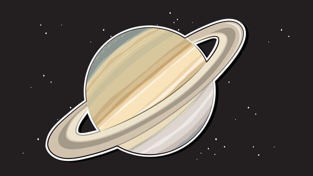 공간에 토성 행성이 있는 축소판 디자인