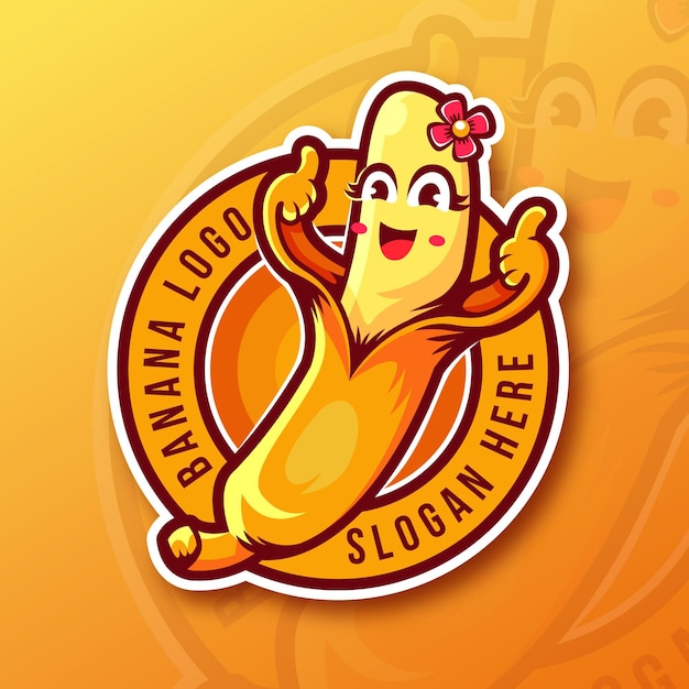 Vettore gratuito thumbs up modello di logo di banana