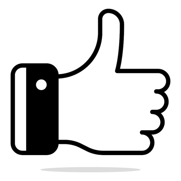 Free Vector thumbs up glyph style
