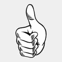 Free vector thumbs up outline sticker overlay vector