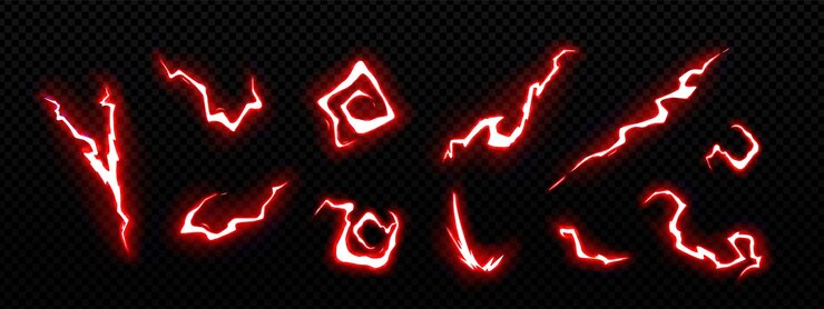 Free Vector thunder game lightning effect magic neon effect
