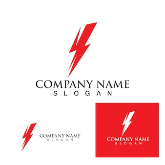 Thunderbolt lightning logo and symbol icon vector Premium Vector