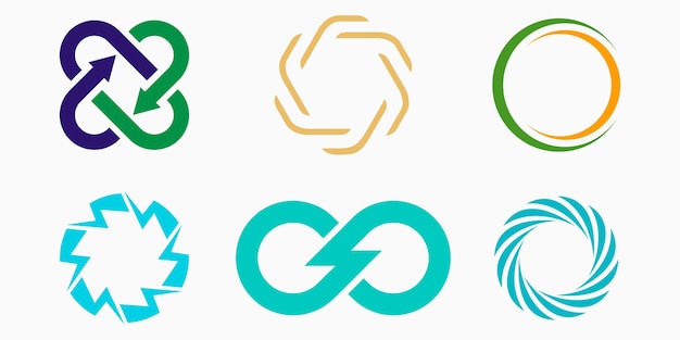 Набор значков логотипа thunderbolt. креативная простая векторная иллюстрация