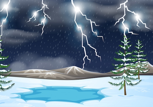 Free vector a thunderstorm nature background