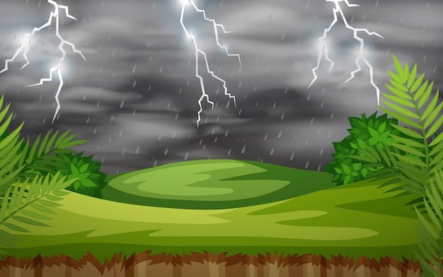 Free vector a thunderstorm nature scene