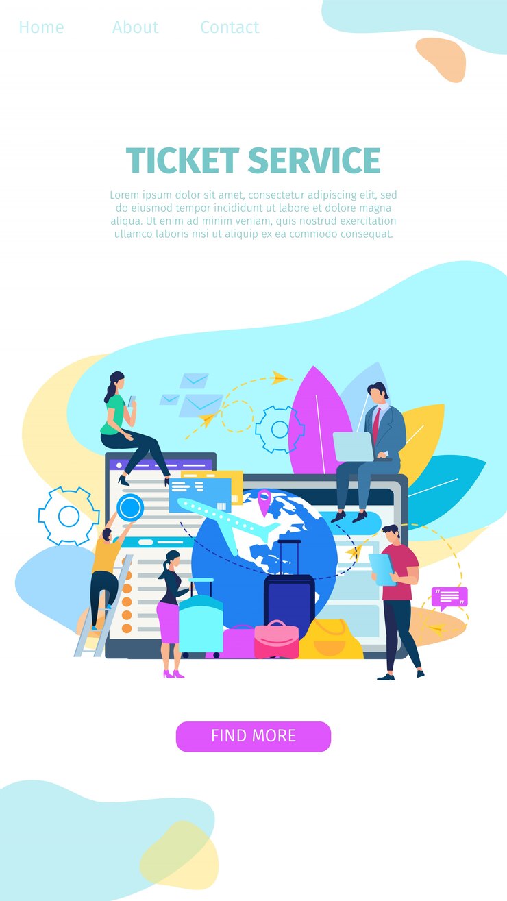 Free Vector ticket booking service flat vector web banner