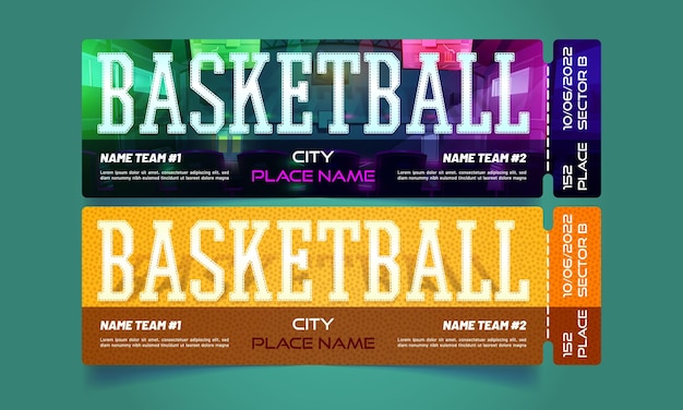 Tickets for basketball play sport game tournament