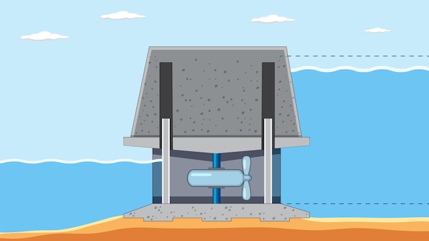 Tidal electricity concept for science education