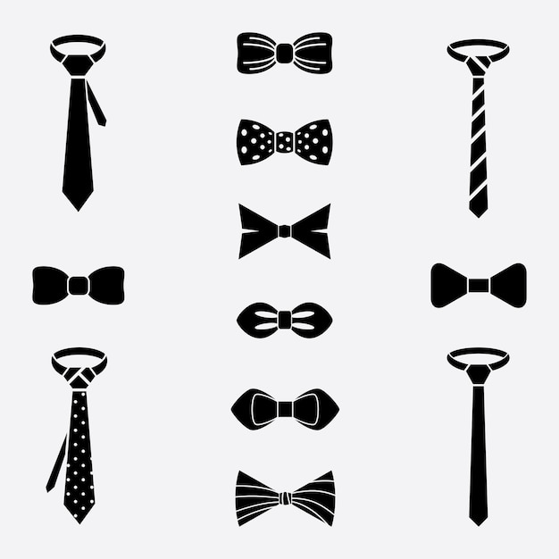 ties and bow ties set.