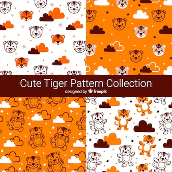 Tiger and clouds pattern