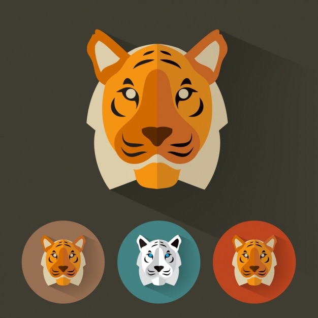 Бесплатное векторное изображение Тигр проектирует коллекцию