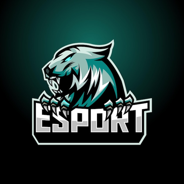 무료 벡터 tiger esport 마스코트 디자인 로고