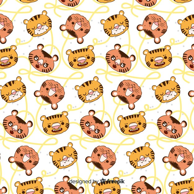 Tiger faces pattern