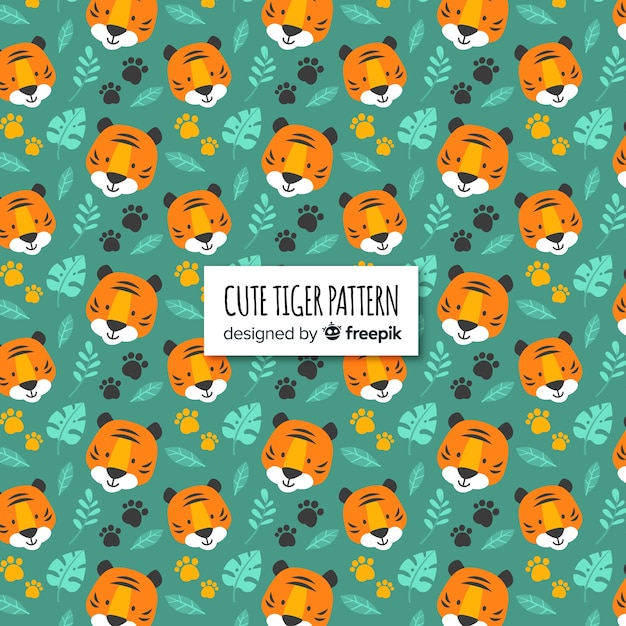 Free vector tiger faces pattern