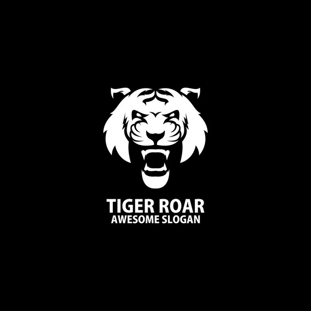 tiger head angry logo design