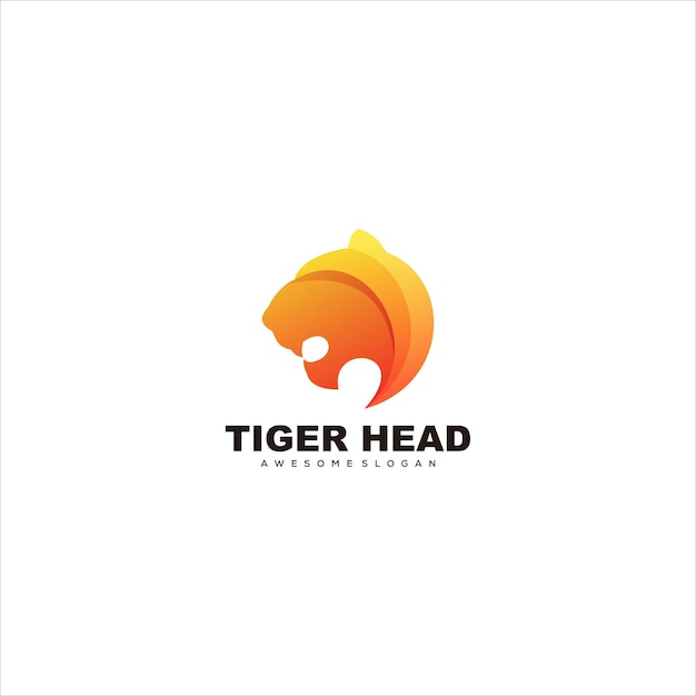 Tiger head colorful logo gradient vector