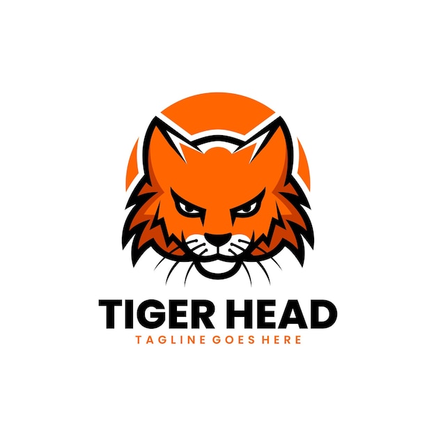 Free vector tiger head illustration mascot logo design