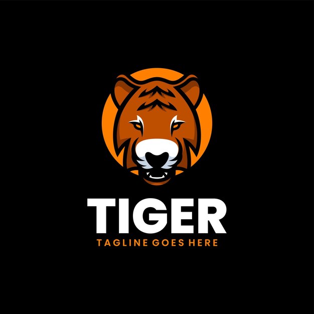 tiger head illustration mascot logo design