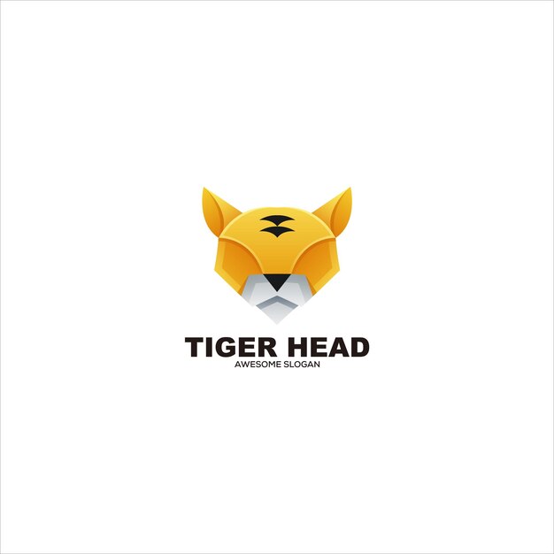 虎の頭のロゴのカラフルなベクトル