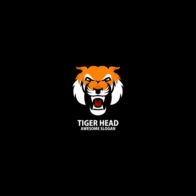 tiger head logo design color