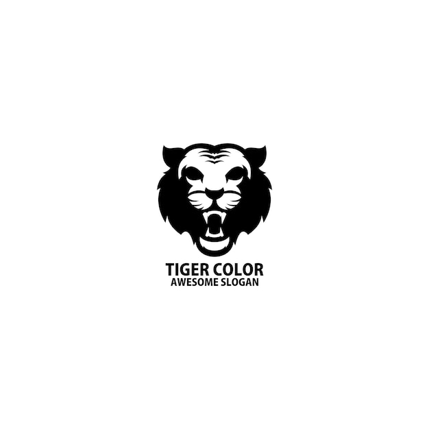 Free vector tiger head logo design color