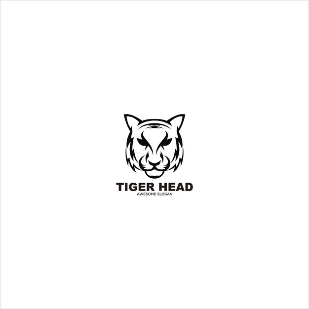 голова тигра логотип талисман e спорт вектор