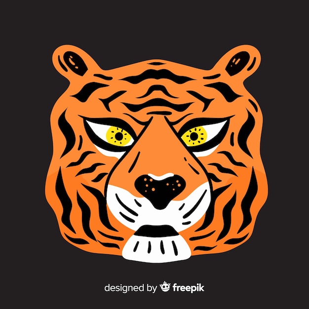 Бесплатное векторное изображение Голова тигра