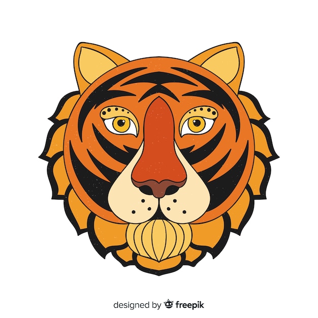 Бесплатное векторное изображение Голова тигра