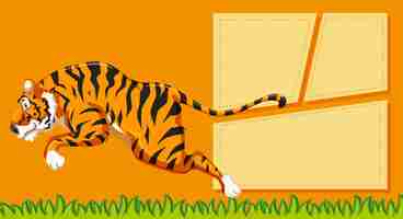 Free vector tiger on note template