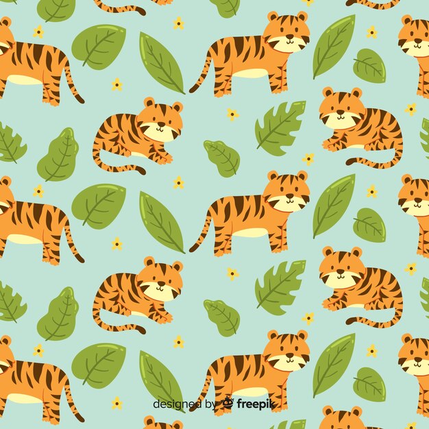 Tiger pattern hand drawn design