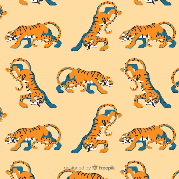 Tiger pattern hand drawn design