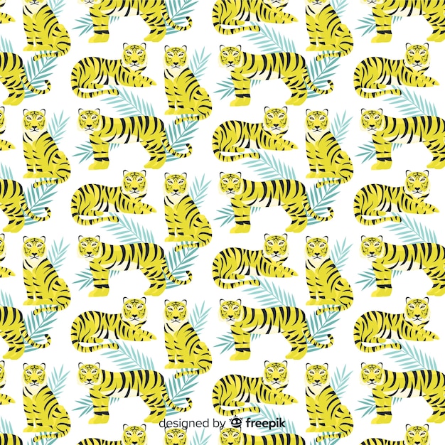 Tiger pattern hand drawn design
