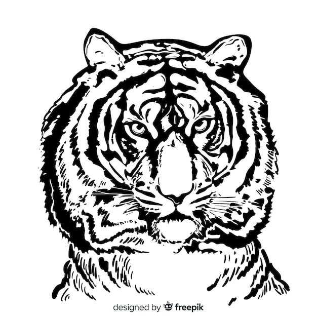 Free vector tiger portrait background