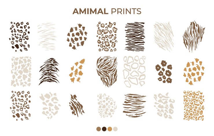 Free Vector tiger prints patterns, safari leopard, jaguar skin