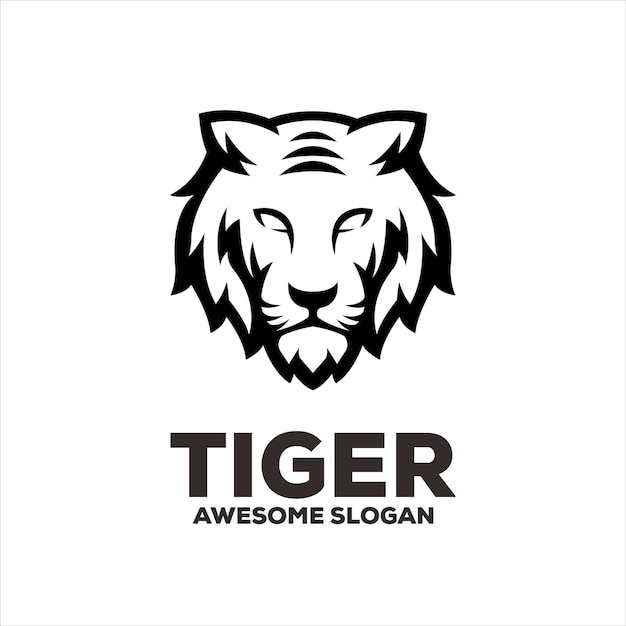 Tiger simple mascot logo design illustration
