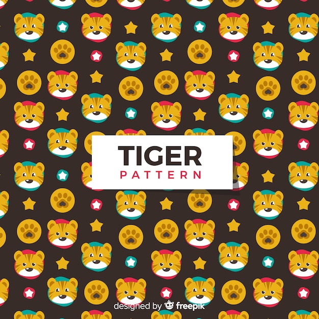 Free vector tiger and star pattern