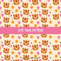 Free vector tiger and sun pattern