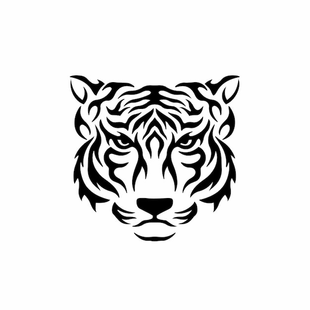 Tiger symbol logo tribal tattoo design stencil vector illustration