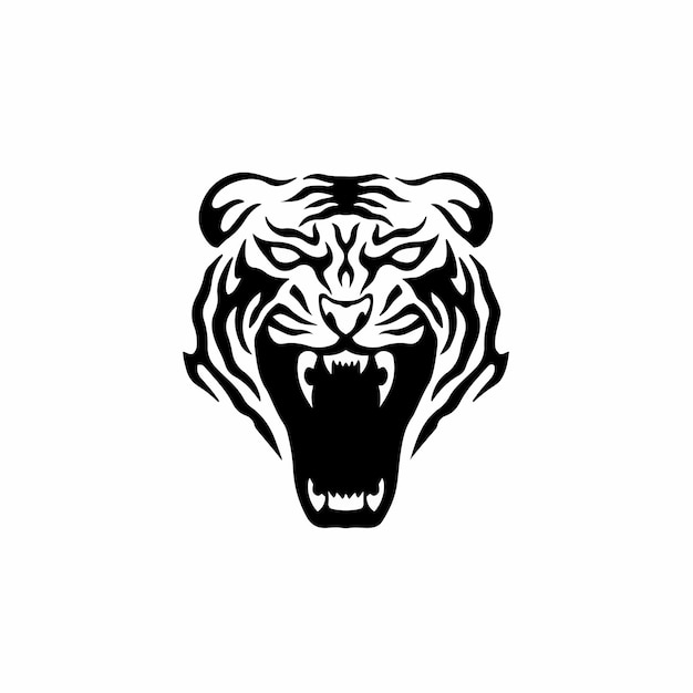 Tiger symbol logo tribal tattoo design stencil vector illustration