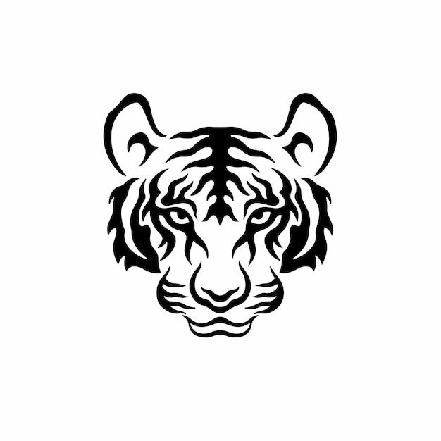 Tiger symbol logo tribal tattoo design stencil vector illustration