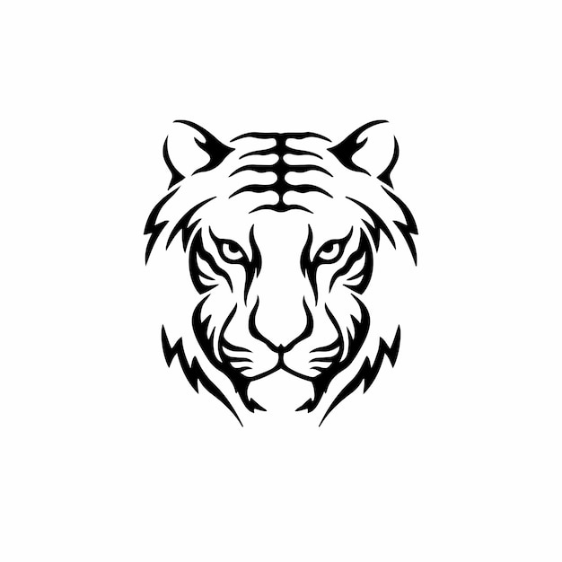 Tiger symbol logo tribal tattoo design stencil vector illustration