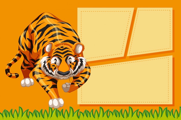 Free vector tiger with a frame