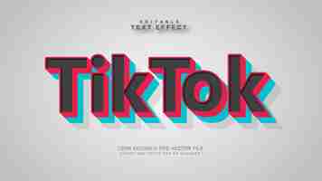 Бесплатное векторное изображение Текстовый эффект tik tok