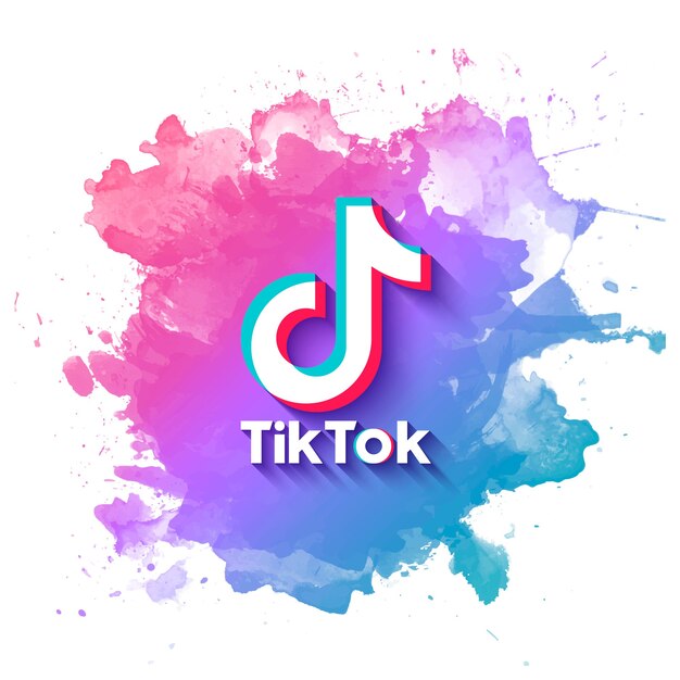 Tiktok banner with watercolor splatter